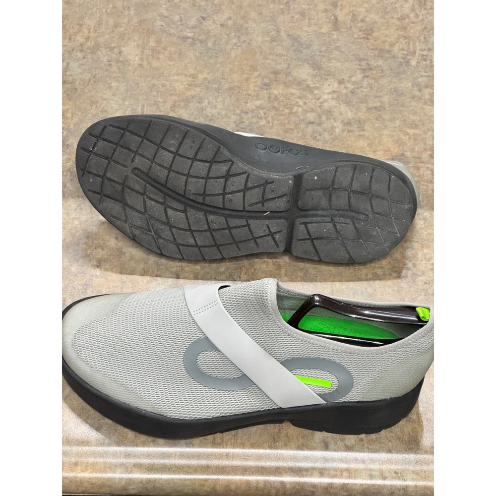 Oofos OOmg Sport Recovery Shoes Mens 9 Gray/Black Mesh Slip On Sneaker Support